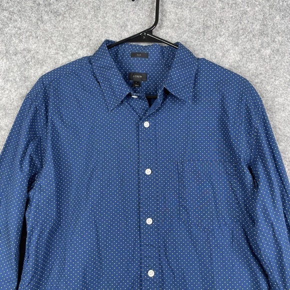 J. Crew Slim Mercentile Flex Button Up Shirt Long Sleeve Mens Size L Large Blue - Picture 2 of 8